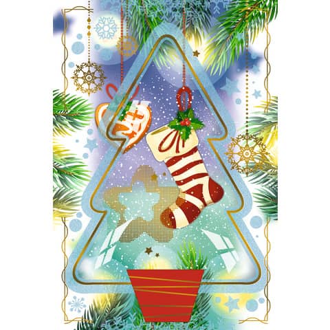 Biglietti augurali Natalizi glitterati Biembi 12x18 cm - conf. 8 pezzi - assortiti - B2X202C63